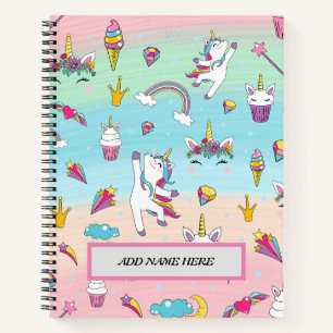 Cuaderno Cuto moderno unicornio portátil
