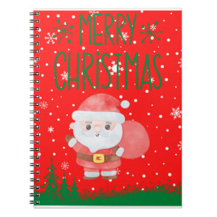 Cuaderno Cuto Pequeño Bloc de notas de Santa Roja