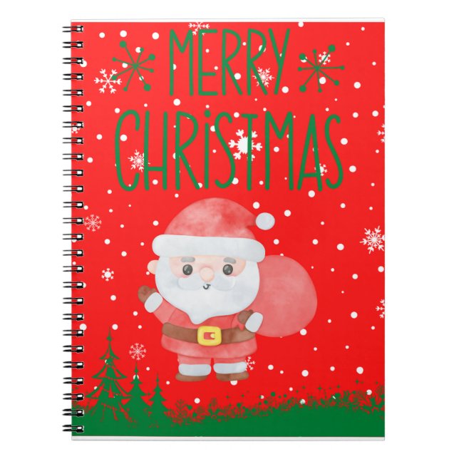Cuaderno Cuto Pequeño Bloc de notas de Santa Roja (Frente)