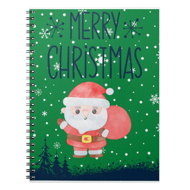 Cuaderno Cuto Pequeño Portátil Santa Verde (Frente)