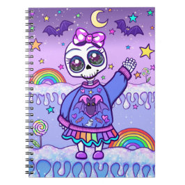 Cuaderno Cuto pero espeluznante Chica de esqueleto