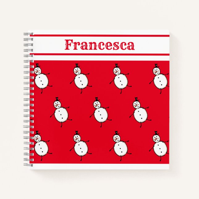 Cuaderno Cuto personalizado personalizado de Navidades Snow (Anverso)