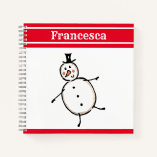 Cuaderno Cuto personalizado personalizado de Navidades Snow