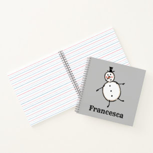 Cuaderno Cuto personalizado personalizado de Navidades Snow