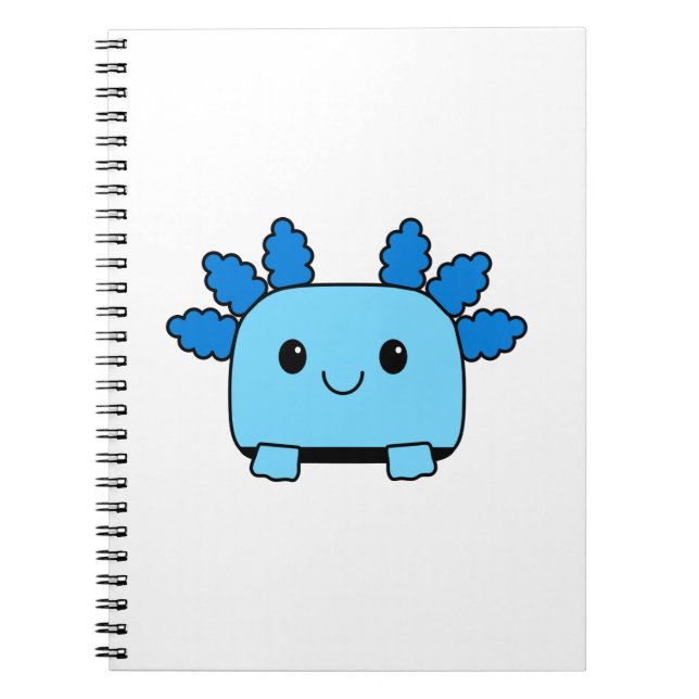 Cuaderno Cuto portátil Axolotl azul plegable (Frente)