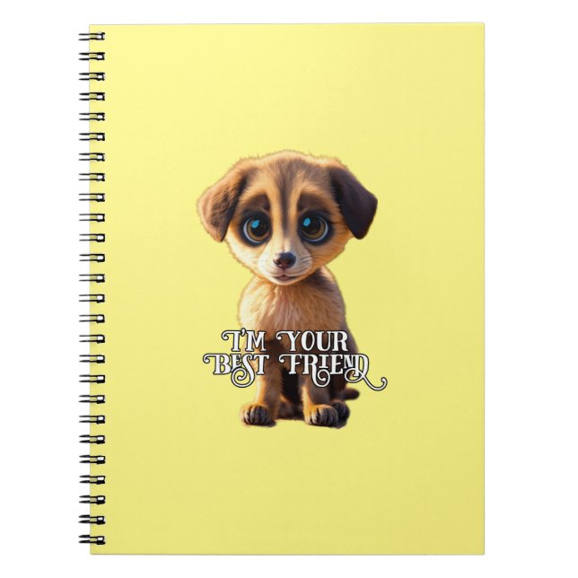 Cuaderno Cuto portátil de cachorro (Frente)