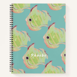 Cuaderno Cuto portátil de espiral de peces
