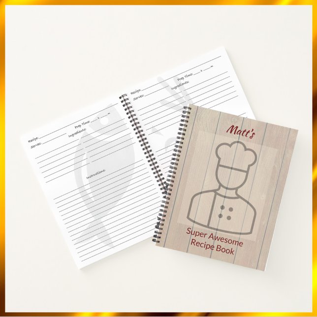 Cuaderno Cuto portátil de receta de chef superincreíble (Bookmark my store! https://www.zazzle.com/store/capricepetit)