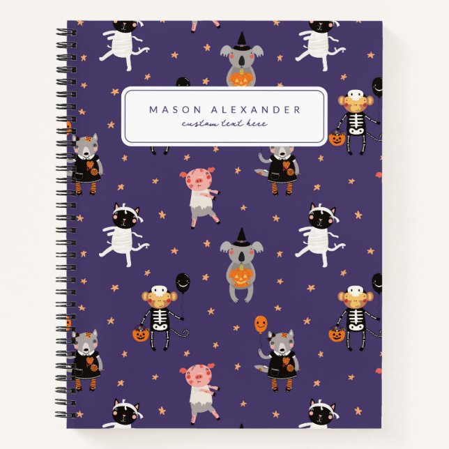 Cuaderno Cuto portátil espiral de Halloween para volver a l (Anverso)