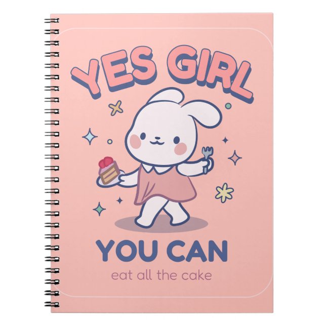 Cuaderno Cuto portátil Kawaii - ¡Sí Chica! (Frente)