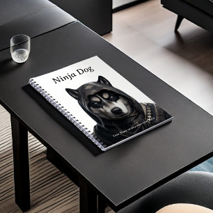 Cuaderno Cuto portátil Ninja Dog Husky personalizado