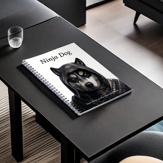 Cuaderno Cuto portátil Ninja Dog Husky personalizado