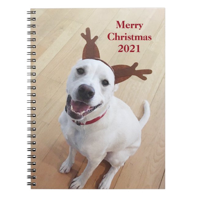Cuaderno Cuto sonriente Navidad de renos blancos (Frente)