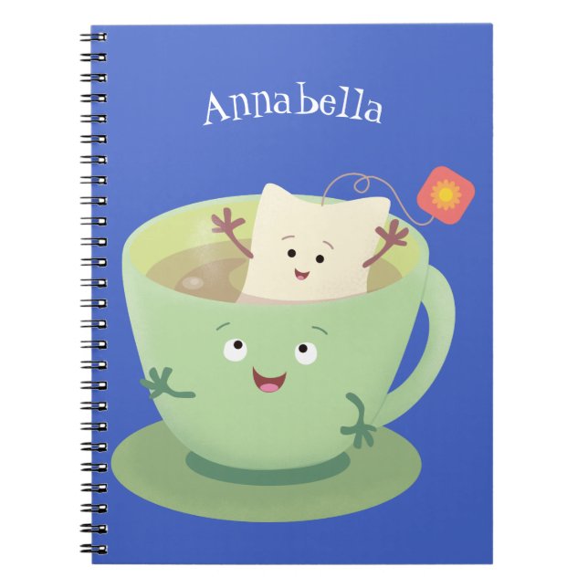Cuaderno Cuto teabag taza personalizado personaje de humor (Frente)