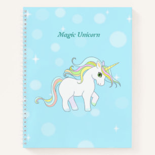 Cuaderno Cuto unicornio mágico en azul claro