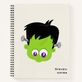 Cuaderno Cuto verde Frankenstein Monster cara Halloween