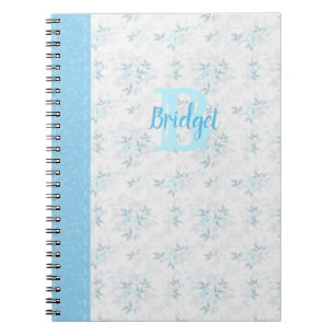 Cuaderno Cuto Vintage Floral Design Blue Notebook
