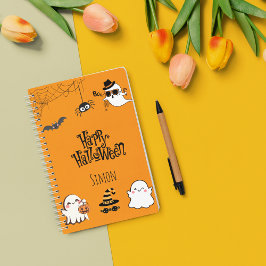 Cuaderno Cuto y espeluznante portátil de espiral de Hallowe