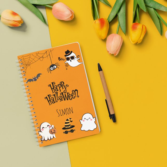 Cuaderno Cuto y espeluznante portátil de espiral de Hallowe (Subido por el creador)