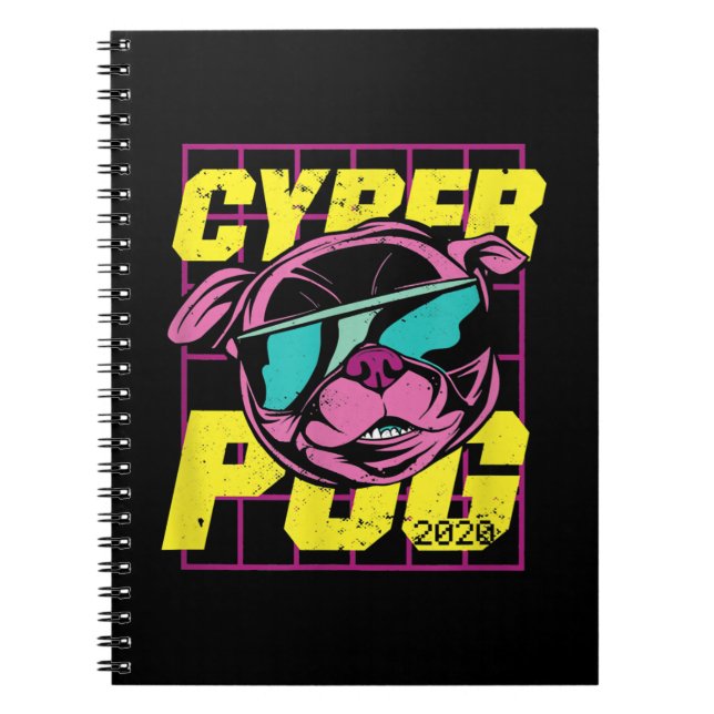 Cuaderno Cyber Pug | Perro Pug de Guay (Frente)