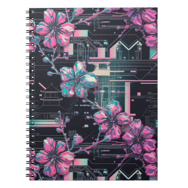 Cuaderno Cyber Sakura Skyline (Frente)