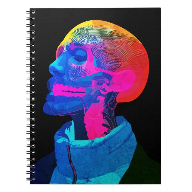 Cuaderno Cyber Skull - Arte de anatomía futurista (Frente)