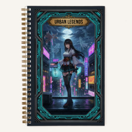 Cuaderno Cyberpunk Urban Legends Anime Girl & Spirit Fox 