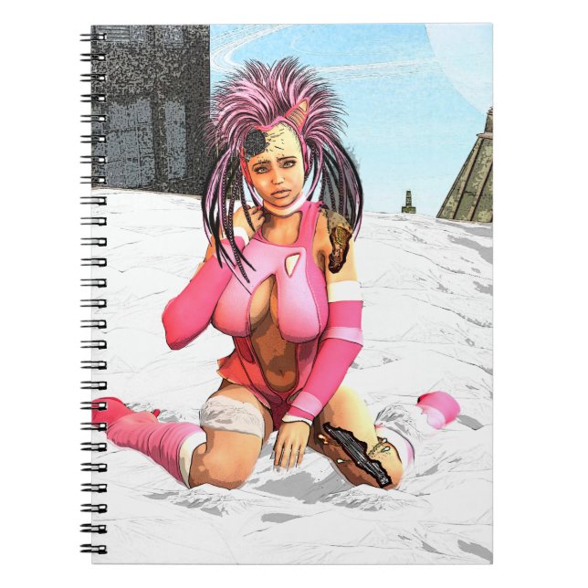 Cuaderno Cyborg femenino de ciencia ficción (Frente)