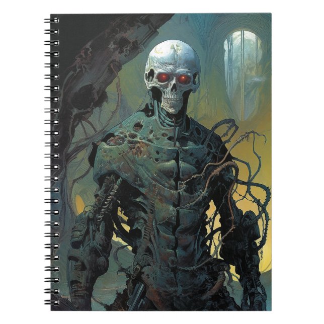 Cuaderno Cyborg Skeleton Futurista ciencia ficción (Frente)