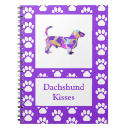 Cuaderno Dachshund besa al perro Silhouette PurplePY&B