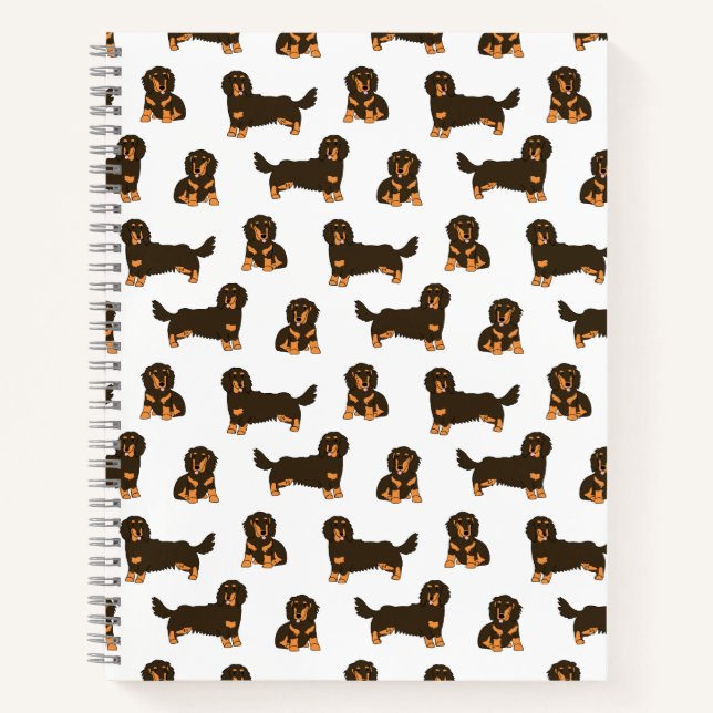 Cuaderno Dachshund de cabello largo (Anverso)
