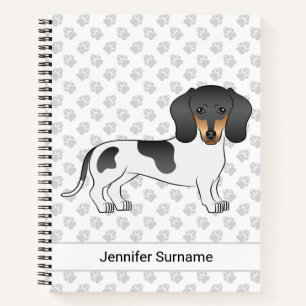 Cuaderno Dachshund De Pelo Corto Negro Y Tan Piebald