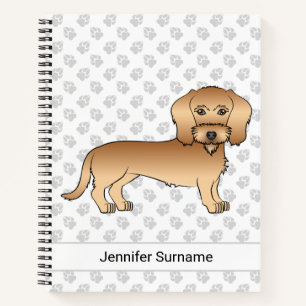 Cuaderno Dachshund de pelo duro de trigo de dibujos animado