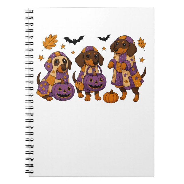 Cuaderno Dachshund Dog Ghost Halloween (Frente)