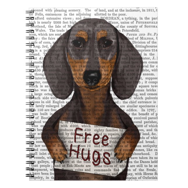 Cuaderno Dachshund Free Hugs (Frente)