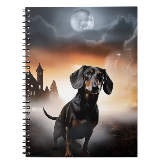 Cuaderno Dachshund Halloween Aterrador (Frente)