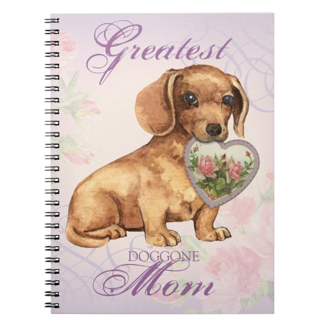 Cuaderno Dachshund Heart Mom (Frente)