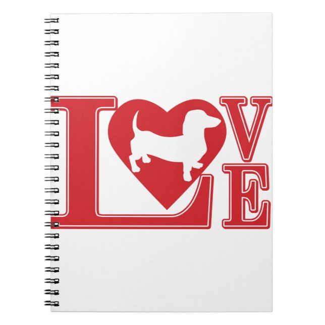 Cuaderno Dachshund Love Heart (Frente)