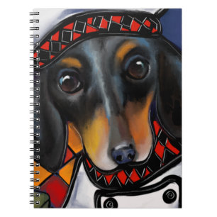 Cuaderno Dachshund negro marrón   