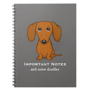 Cuaderno Dachshund   Perro de dibujos animados Cute Doxie