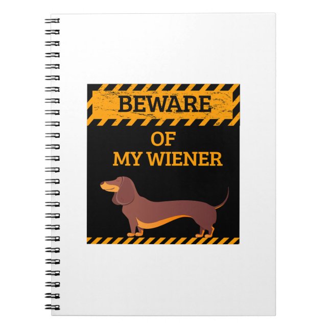 Cuaderno Dachshund Perro gracioso Cuidado con mi viejero (Frente)