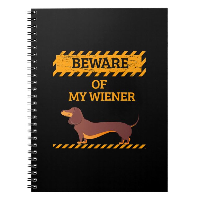 Cuaderno Dachshund Perro gracioso Cuidado con mi viejero (Frente)