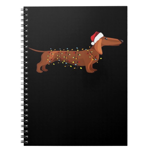 Cuaderno Dachshund Wiener Dog Christmas Light Essential T-S (Frente)