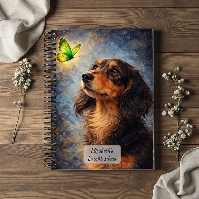 Cuaderno Dachshund y Mariposa Verde (Subido por el creador)