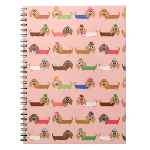 Cuaderno Dachshunds en rosa