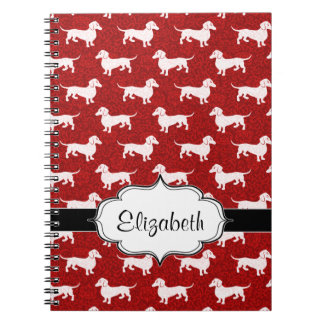 Cuaderno Dachshunds rojos del damasco