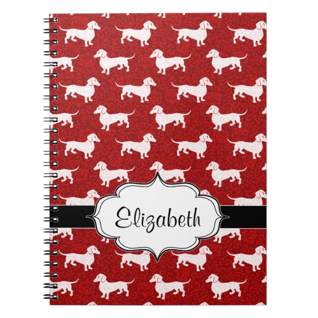 Cuaderno Dachshunds rojos del damasco (Frente)