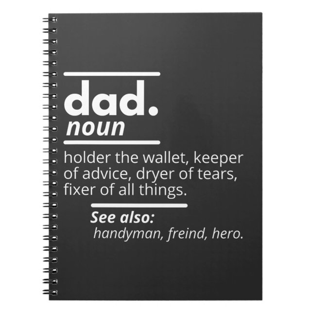 Cuaderno Dad Dictionary Definition - Funny Fathers Day Gift (Frente)