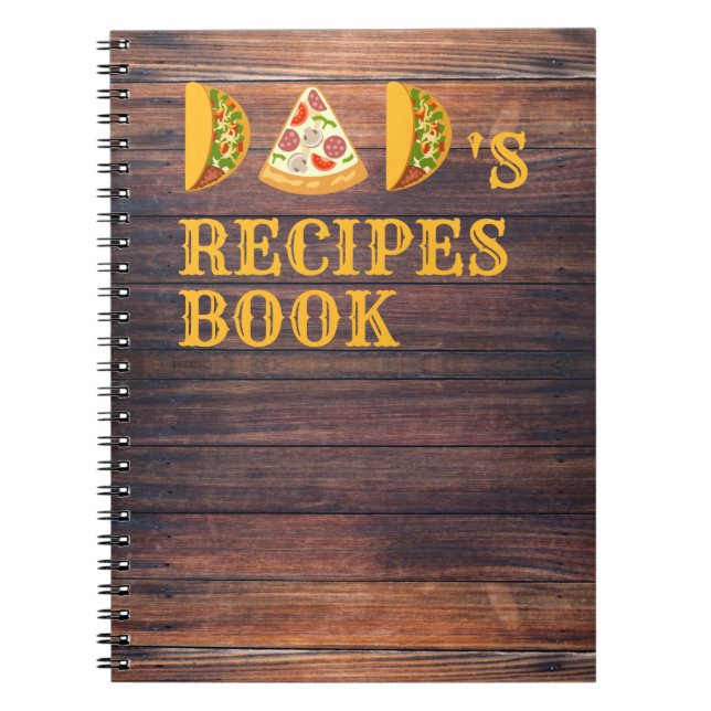 Cuaderno DAD Escrito Con Pizza Y Tacos Gracioso Abanico De  (Frente)