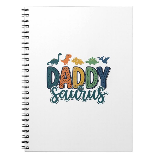Cuaderno Daddy Saurus Diseño de vector de papá dinosaurio l (Frente)